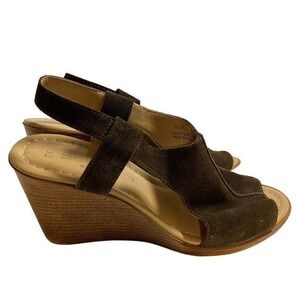 Barbara Barbieri Italy Chocolate Suede‎ Leather Wedge Sandals Shoes size  9